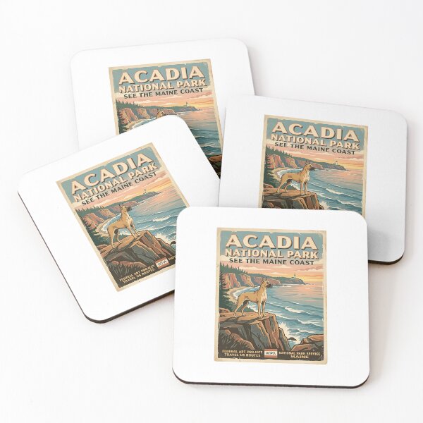 Item preview, Great Dane Coastal Cliff Vintage Poster designed and sold by PictoVibe.