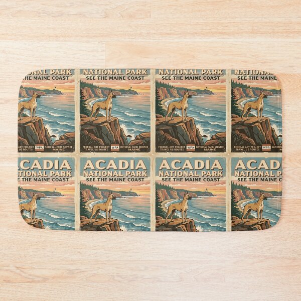 Item preview, Great Dane Coastal Cliff Vintage Poster designed and sold by PictoVibe.