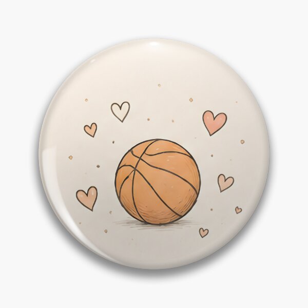 Aperçu de l'œuvre Basketball et cœurs – L’amour du jeu créée et vendue par KWW SHOP.