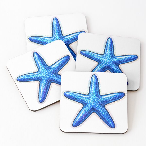 Item preview, Blue Glitter Starfish Sticker Design designed and sold by KenworksDigital.