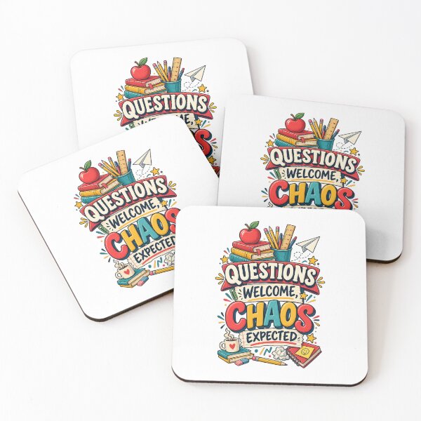 Item preview, Questions Welcome Chaos Expected Funny Teacher Design designed and sold by Peak Pop Designs | Funny Gifts, Cozy Art & Cute Animals .