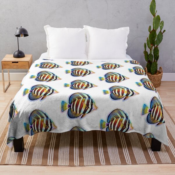 Item preview, Sailfin Tang Striped Tropical Reef Fish Rainbow Art designed and sold by KenworksDigital.