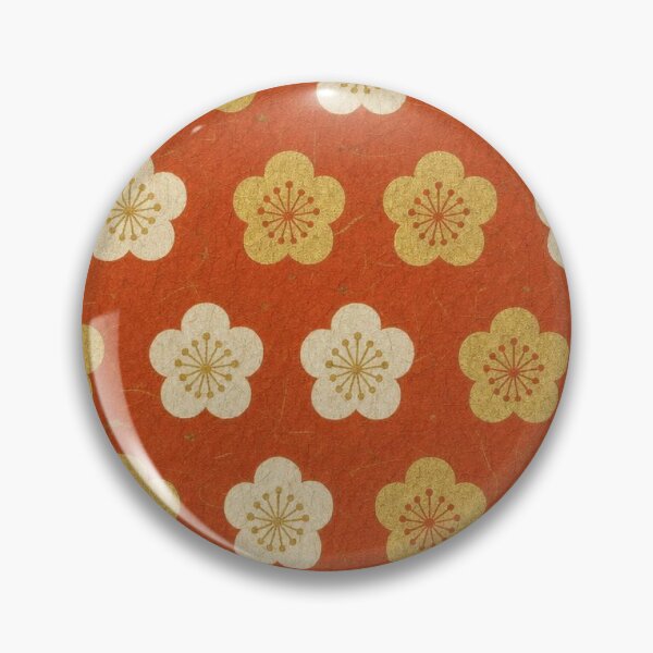 Item preview, Japanese Ume Plum Blossom Pattern Red and Gold designed and sold by vekotpu.