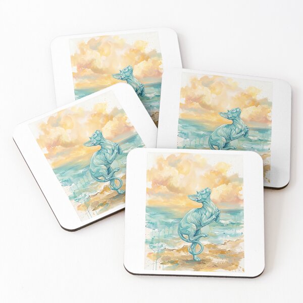 Item preview, Sphynx Cat Yoga Beach Abstract Painting designed and sold by PictoVibe.