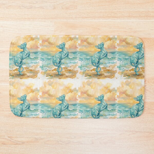 Item preview, Sphynx Cat Yoga Beach Abstract Painting designed and sold by PictoVibe.