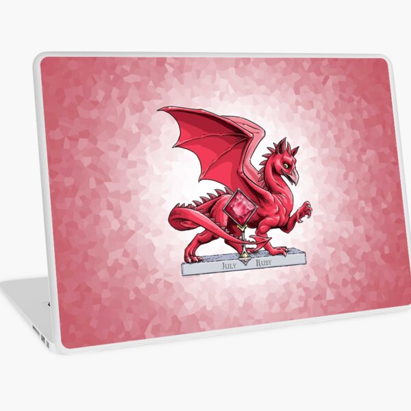 Birthstone Dragon: July Ruby Illustration Laptop Skin