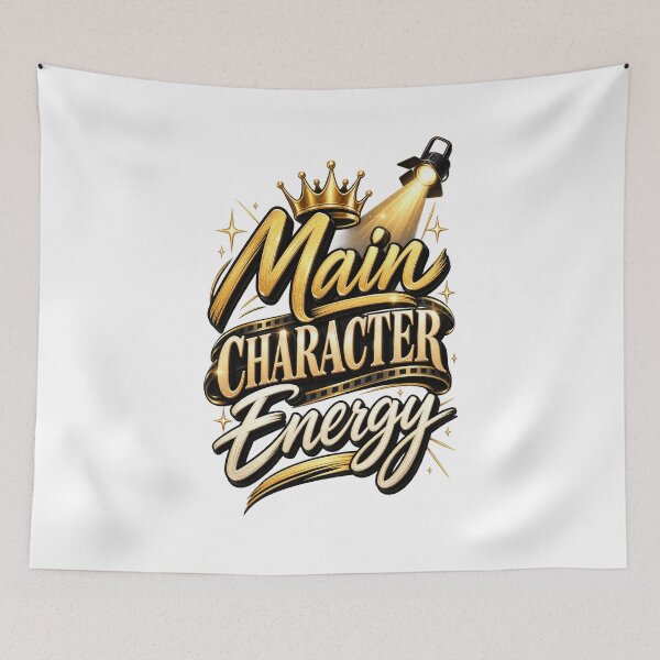 Item preview, Main Character Energy Gold Glam Quote designed and sold by thebigleebowski.