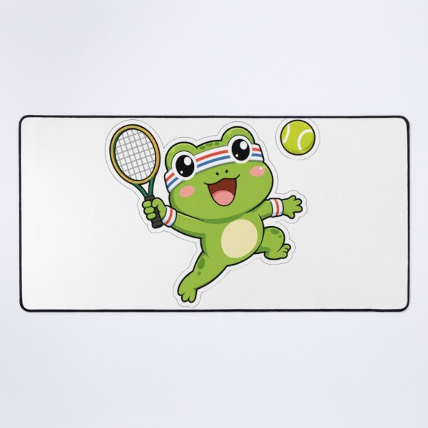 Item preview, Cute Funny Frog Playing Tennis Cartoon Sticker designed and sold by Creativedes786.