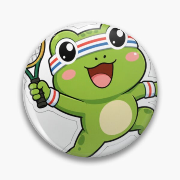 Item preview, Cute Funny Frog Playing Tennis Cartoon Sticker designed and sold by Creativedes786.