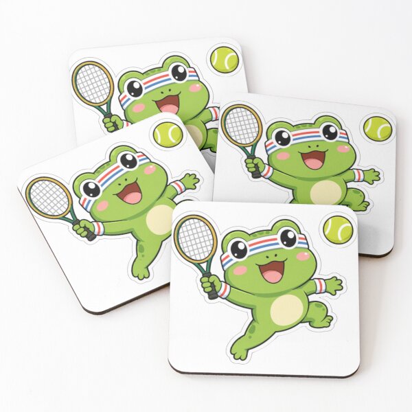 Item preview, Cute Funny Frog Playing Tennis Cartoon Sticker designed and sold by Creativedes786.