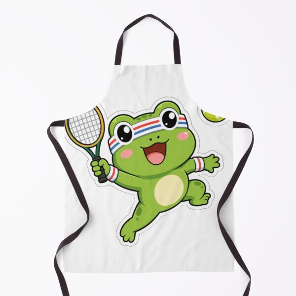 Item preview, Cute Funny Frog Playing Tennis Cartoon Sticker designed and sold by Creativedes786.