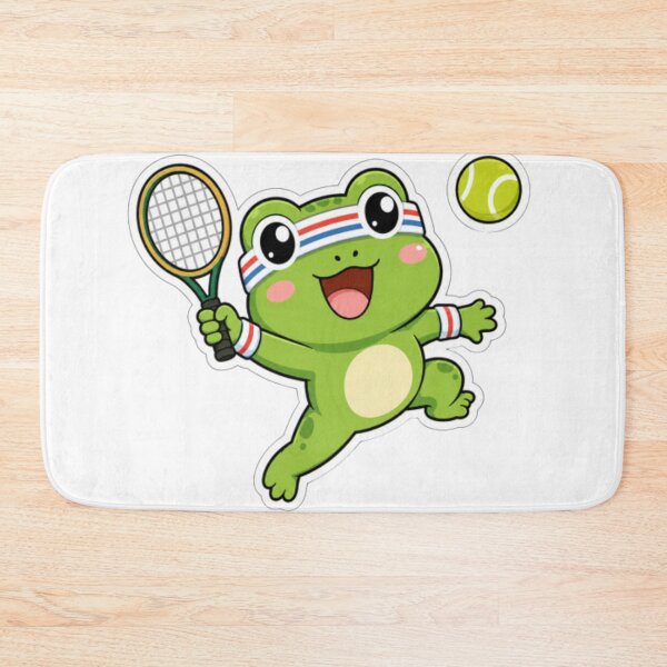 Item preview, Cute Funny Frog Playing Tennis Cartoon Sticker designed and sold by Creativedes786.