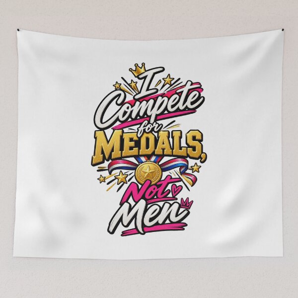 Item preview, I Compete for Medals Not Men Funny Reality TV Quote designed and sold by thebigleebowski.