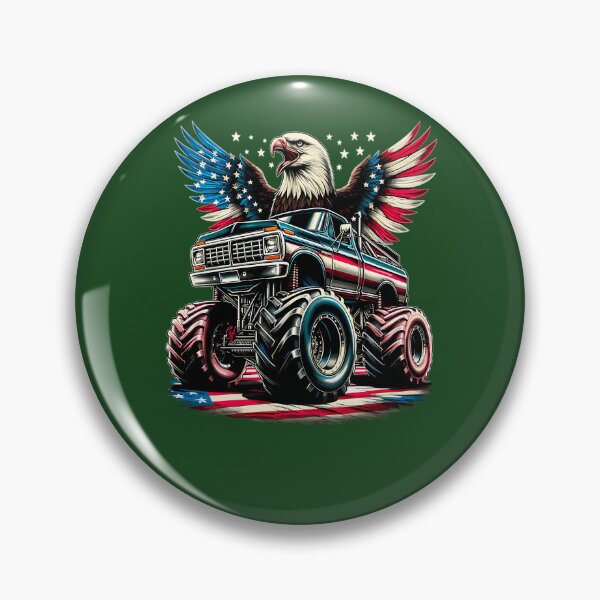 Item preview, 4Th Of July Boys Monster Truck Bald Eagle 360 designed and sold by GvenceJewelry.
