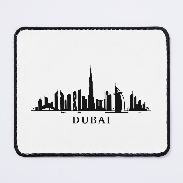 Item preview, Dubai Skyline Minimalist Black Silhouette Typography designed and sold by larbimalki.