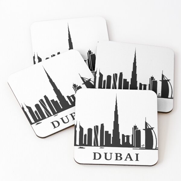 Item preview, Dubai Skyline Minimalist Black Silhouette Typography designed and sold by larbimalki.