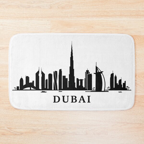 Item preview, Dubai Skyline Minimalist Black Silhouette Typography designed and sold by larbimalki.