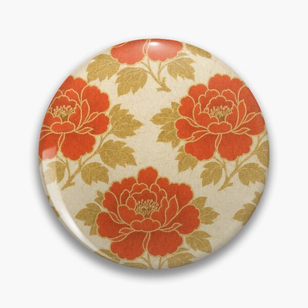 Item preview, Japanese Peony Botan Pattern Red and Gold designed and sold by vekotpu.