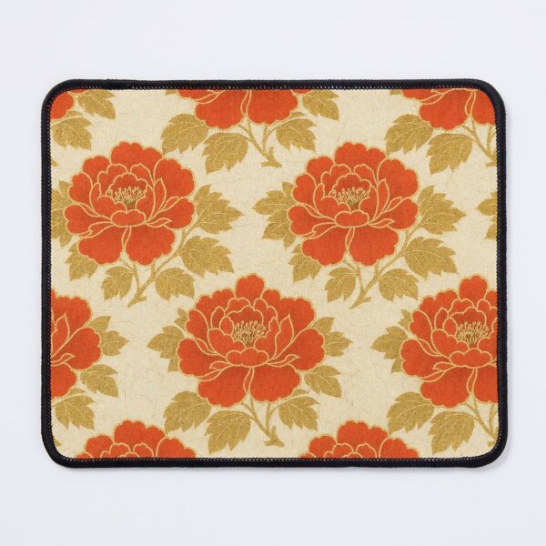 Item preview, Japanese Peony Botan Pattern Red and Gold designed and sold by vekotpu.