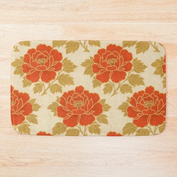 Item preview, Japanese Peony Botan Pattern Red and Gold designed and sold by vekotpu.