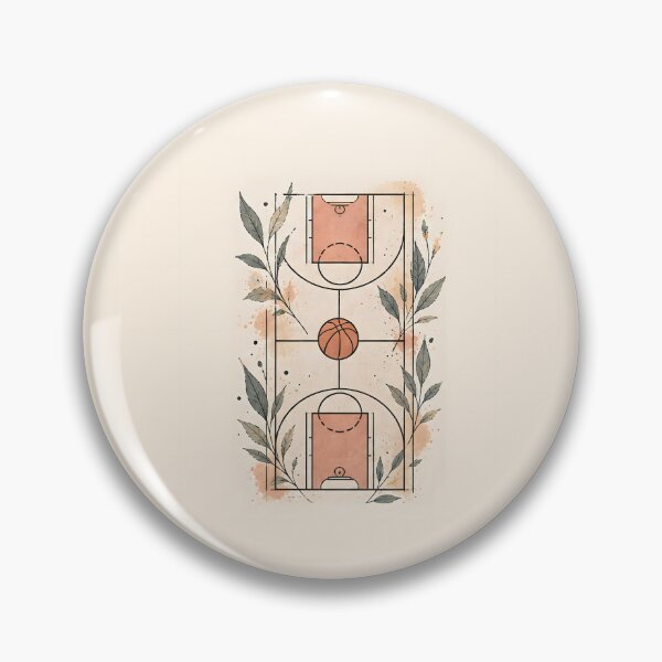 Item preview, Cancha de baloncesto minimalista – Arte decorativo con motivos vegetales designed and sold by KWW SHOP.