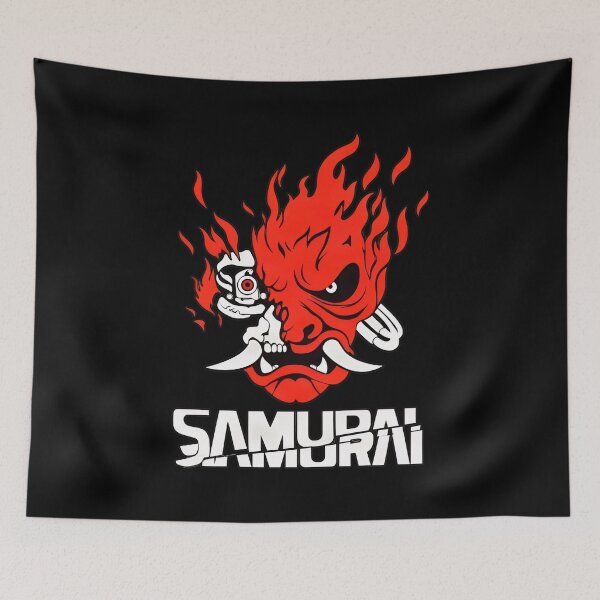 Item preview, Cyberpunks Samurais Oni Mask Flames-18 designed and sold by cacaScorner.