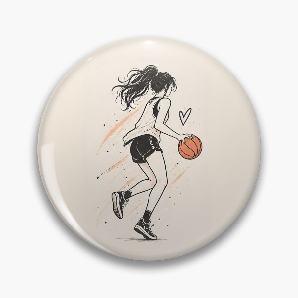 Item preview, Girl Dribbling Basketball – Sports Illustration designed and sold by KWW SHOP.