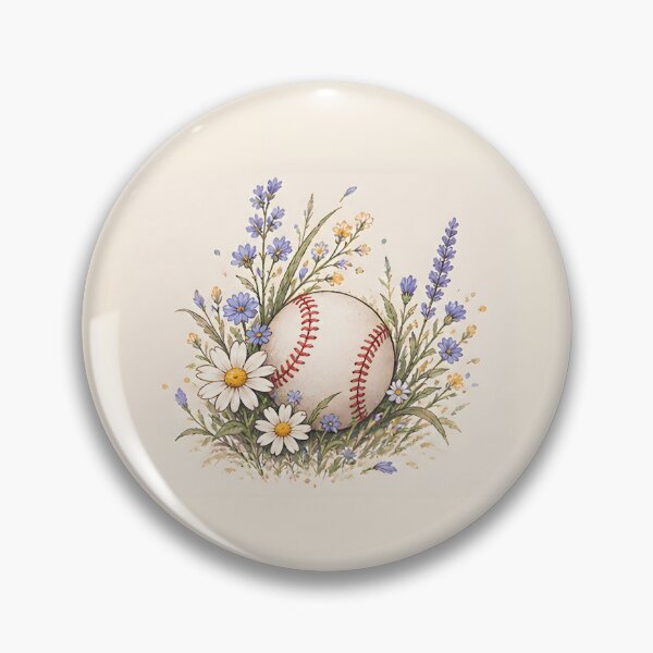 Item preview, Baseball with Daisies & Lavender – Floral Sports Design designed and sold by KWW SHOP.