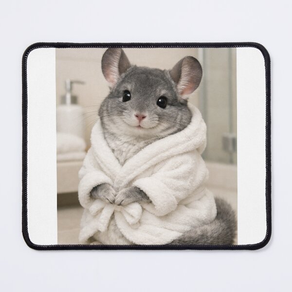 Item preview, Grey Chinchilla Wearing a Bathrobe designed and sold by Sillytoe.