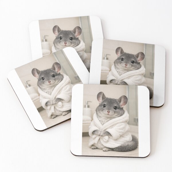 Item preview, Grey Chinchilla Wearing a Bathrobe designed and sold by Sillytoe.