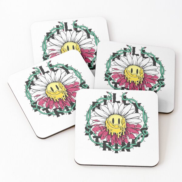 Item preview, Melting Smiley Daisy Flower Thorns Acid Trip Psychedelic designed and sold by flowergoblin.