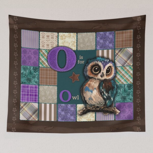 Item preview, O is for Owl Patchwork Alphabet designed and sold by ArtistsAtticWI.