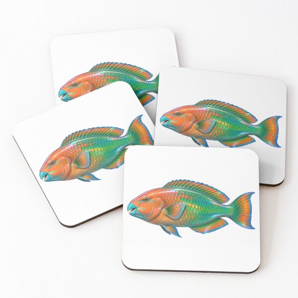Item preview, Colorful Parrotfish Realistic Marine Art designed and sold by KenworksDigital.
