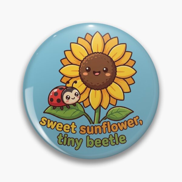 Item preview, Sweet Sunflower Tiny Beetle Sticker | Cute Ladybug & Sunflower Kawaii Design | Nature Gift designed and sold by morning sun.