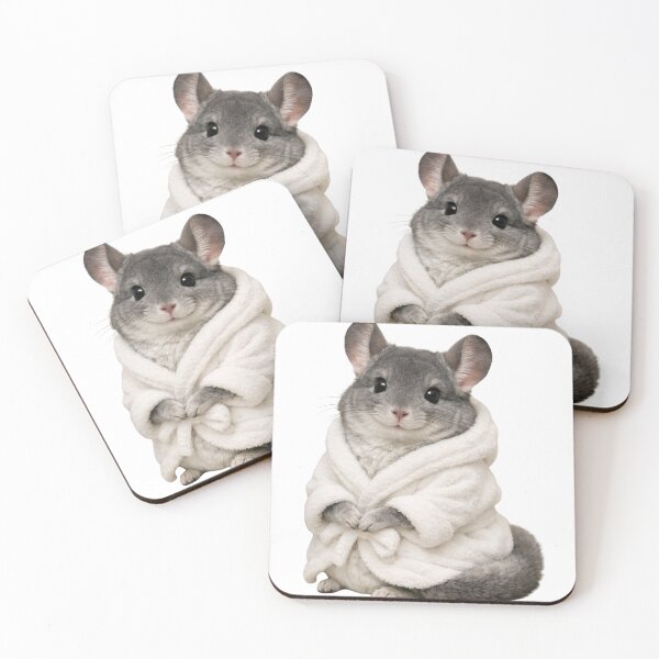 Item preview, Cozy Grey Chinchilla in a Bathrobe designed and sold by Sillytoe.