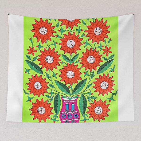 Item preview, Orange Flowers in Blue Vase designed and sold by BrandsDesigns.