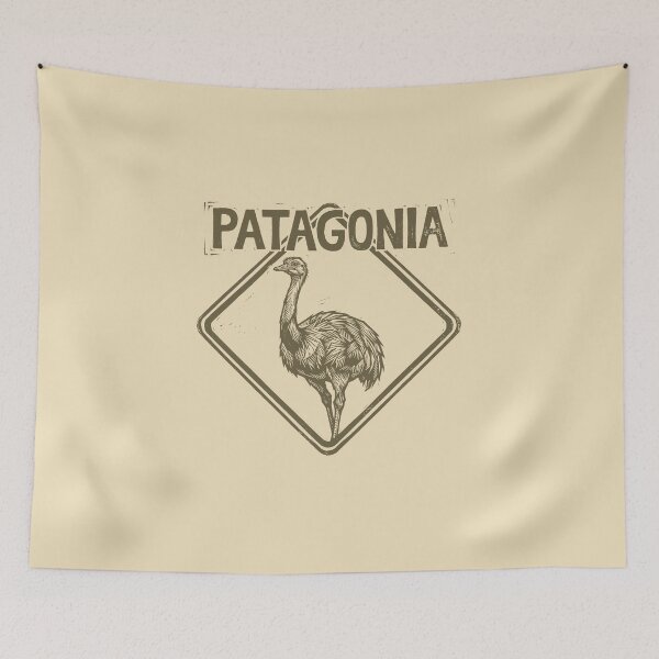 Item preview, Patagonia Choique Rhea Bird Vintage Earth Tone Woodcut Linocut Art designed and sold by KiwiRider.