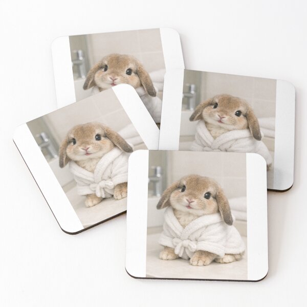 Item preview, Holland Lop Rabbit Wearing a Bathrobe designed and sold by Sillytoe.