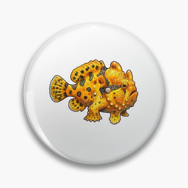 Item preview, Yellow Frogfish Warty Anglerfish Sticker Art designed and sold by KenworksDigital.