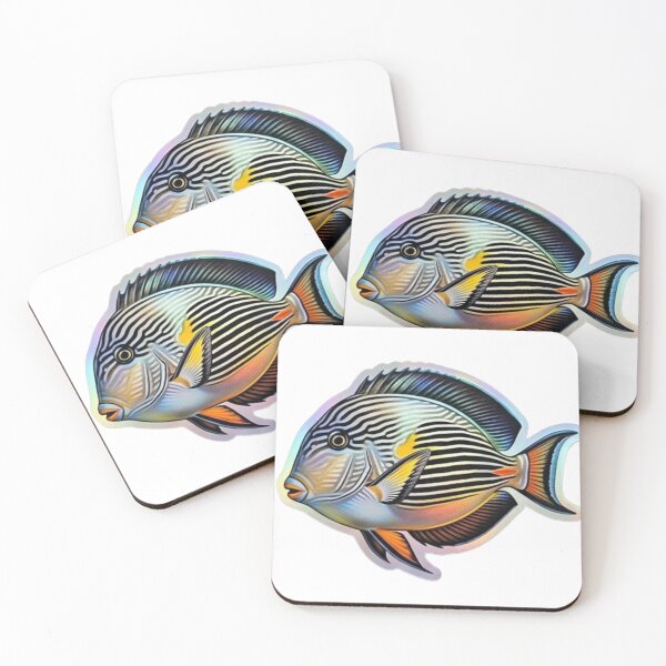 Item preview, Striped Surgeonfish Holographic Tropical Fish Art designed and sold by KenworksDigital.