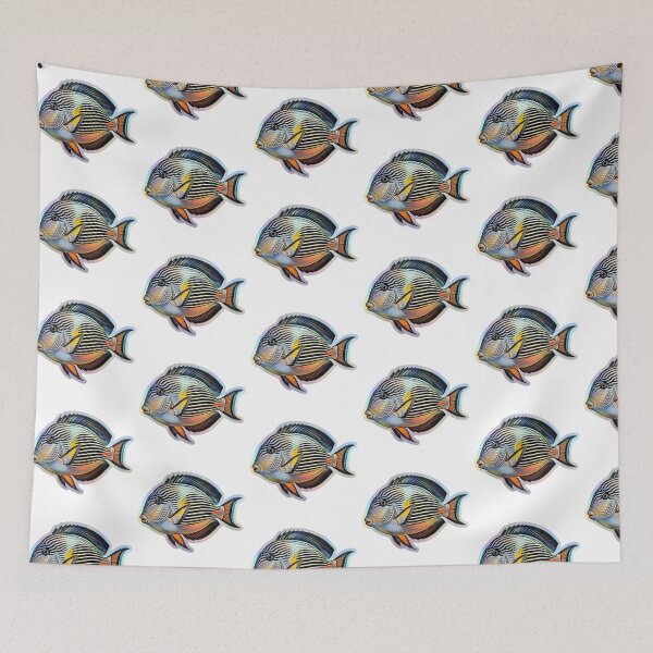 Item preview, Striped Surgeonfish Holographic Tropical Fish Art designed and sold by KenworksDigital.
