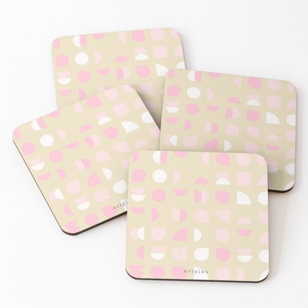 Item preview, Pastel Pink Geometric Shapes - Warm Beige Scandinavian Pattern designed and sold by ORIGINS LINES.