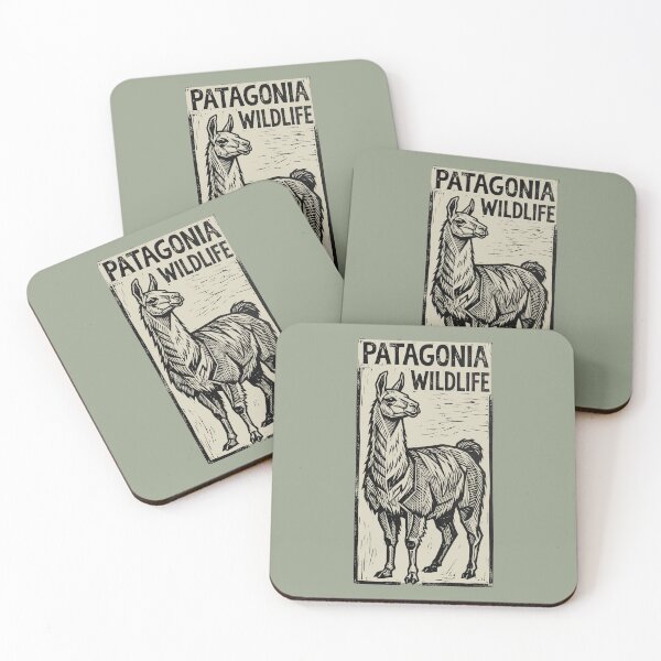 Item preview, Patagonia Wildlife Llama Guanaco Vintage Woodcut Linocut Art Poster designed and sold by KiwiRider.