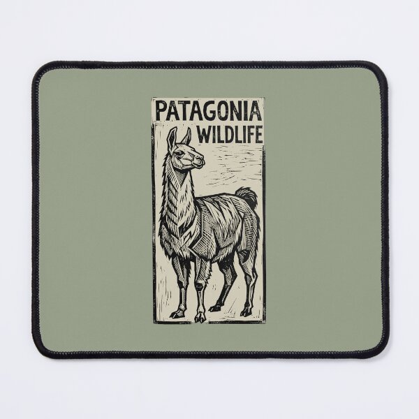 Item preview, Patagonia Wildlife Llama Guanaco Vintage Woodcut Linocut Art Poster designed and sold by KiwiRider.