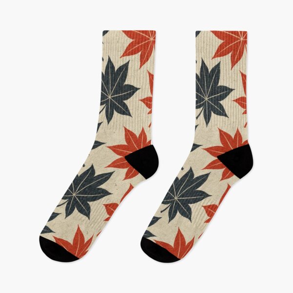 Item preview, Japanese Momiji Maple Leaf Pattern Red and Black designed and sold by vekotpu.
