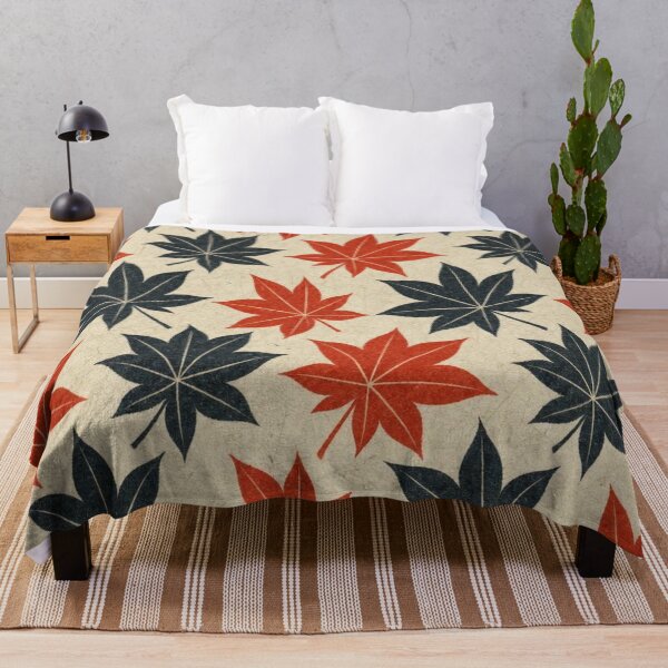 Item preview, Japanese Momiji Maple Leaf Pattern Red and Black designed and sold by vekotpu.