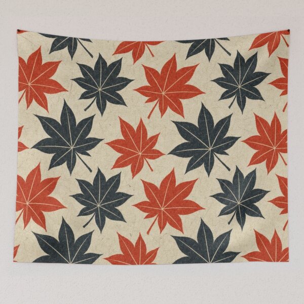Item preview, Japanese Momiji Maple Leaf Pattern Red and Black designed and sold by vekotpu.