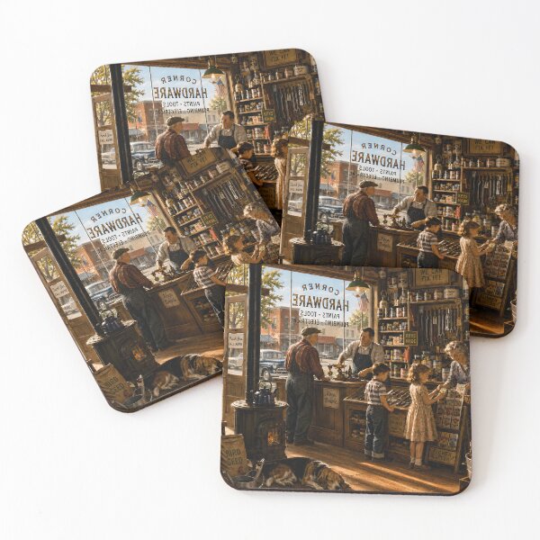 Aperçu de l'œuvre Quincaillerie vintage, art américain nostalgique créée et vendue par PuzzlingRooster.