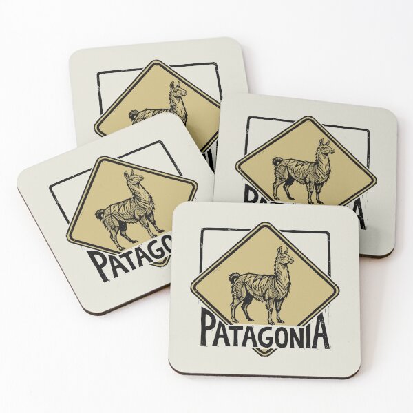 Item preview, Patagonia Llama Guanaco Vintage Gold Emblem Woodcut Linocut Art designed and sold by KiwiRider.