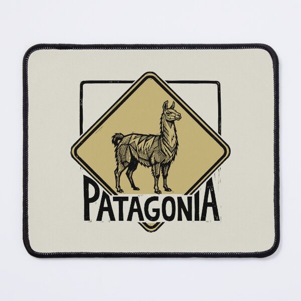 Item preview, Patagonia Llama Guanaco Vintage Gold Emblem Woodcut Linocut Art designed and sold by KiwiRider.
